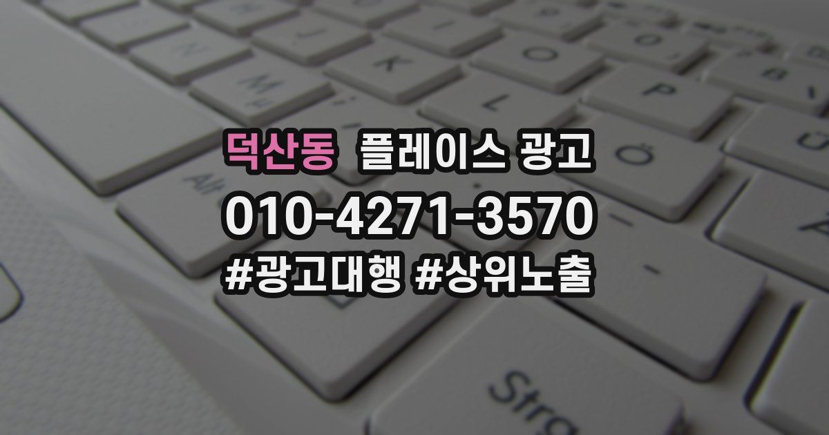 덕산동 플레이스 광고