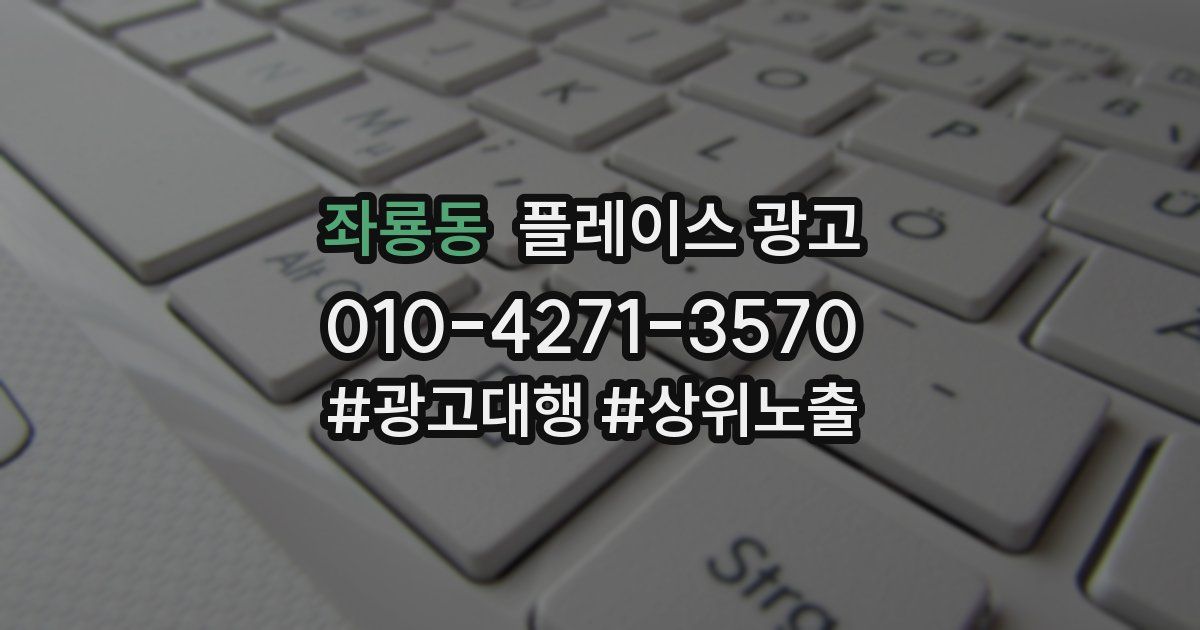 좌룡동 플레이스 광고
