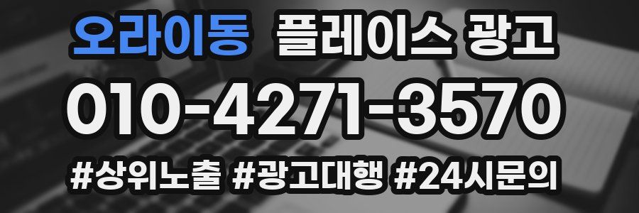 오라이동 플레이스 광고