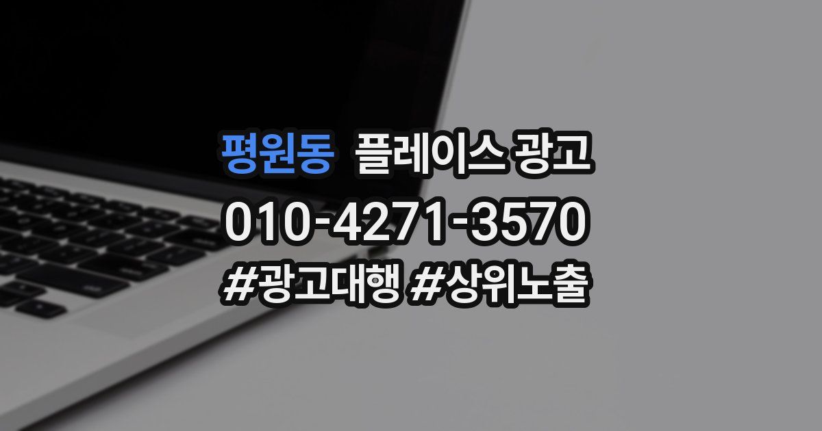 평원동 플레이스 광고
