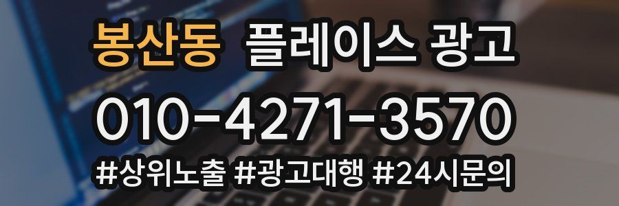 봉산동 플레이스 광고