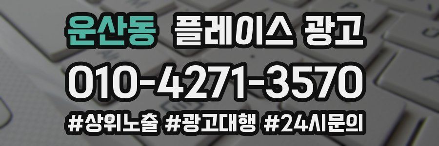 운산동 플레이스 광고
