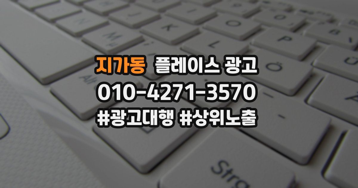 지가동 플레이스 광고