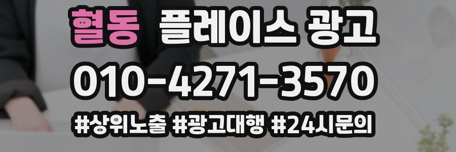 혈동 플레이스 광고