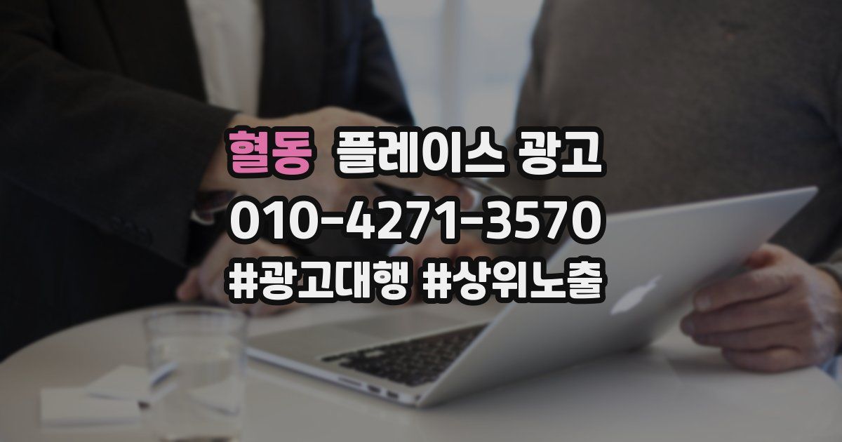 혈동 플레이스 광고