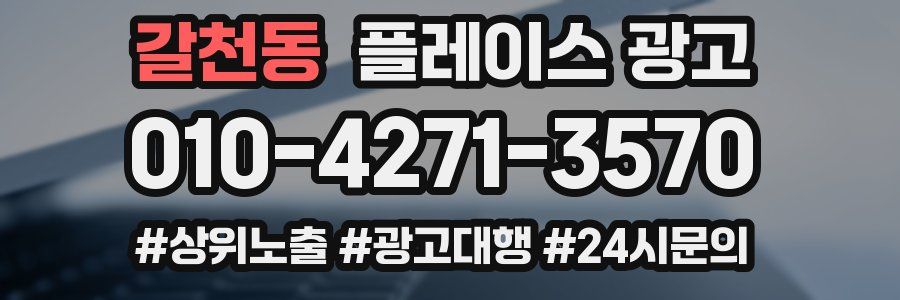갈천동 플레이스 광고