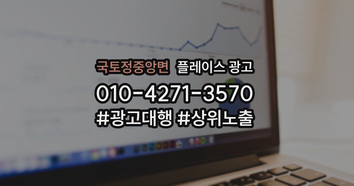 국토정중앙면 플레이스 광고