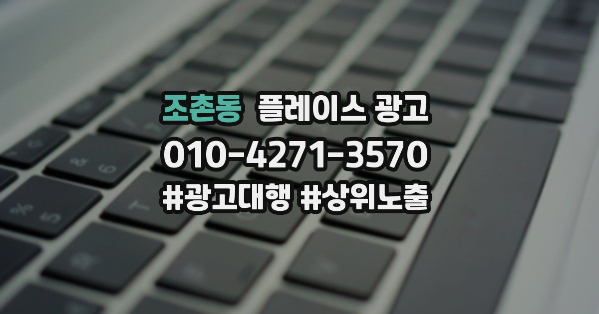 조촌동 플레이스 광고