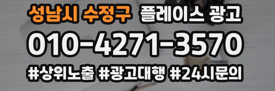 성남시 수정구 플레이스 광고