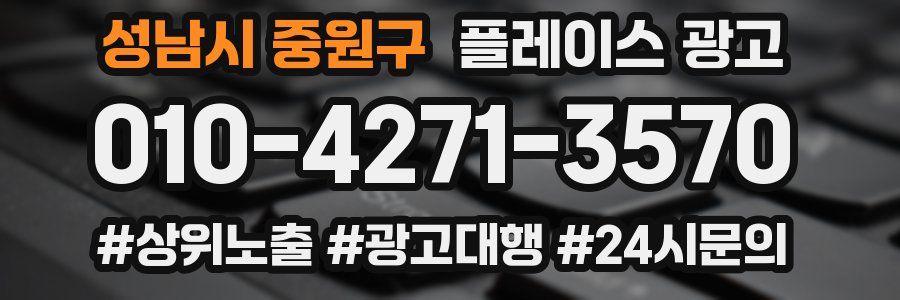 성남시 중원구 플레이스 광고