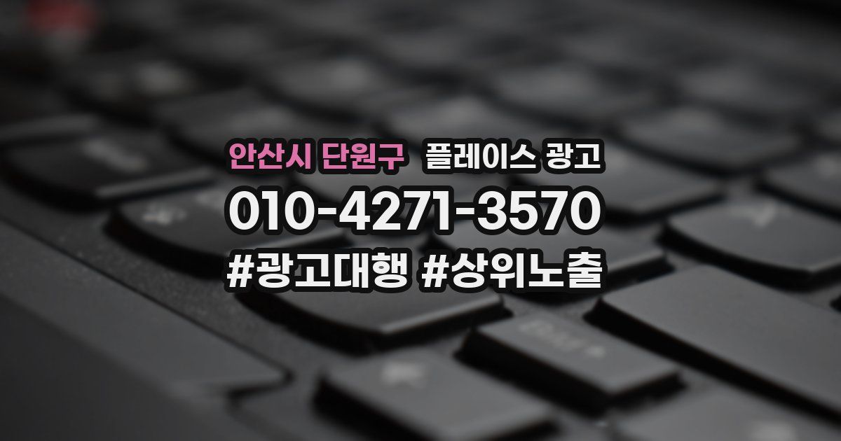 안산시 단원구 플레이스 광고
