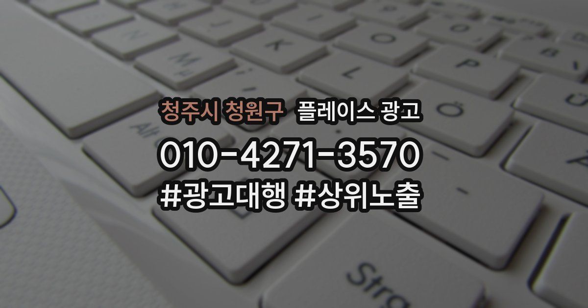 청주시 청원구 플레이스 광고