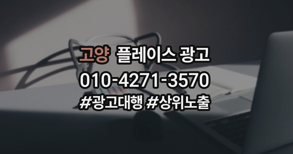 고양 플레이스 광고
