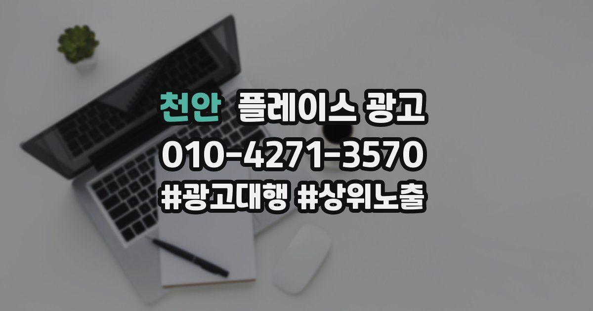 천안 플레이스 광고