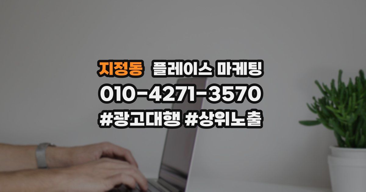 지정동 플레이스 마케팅