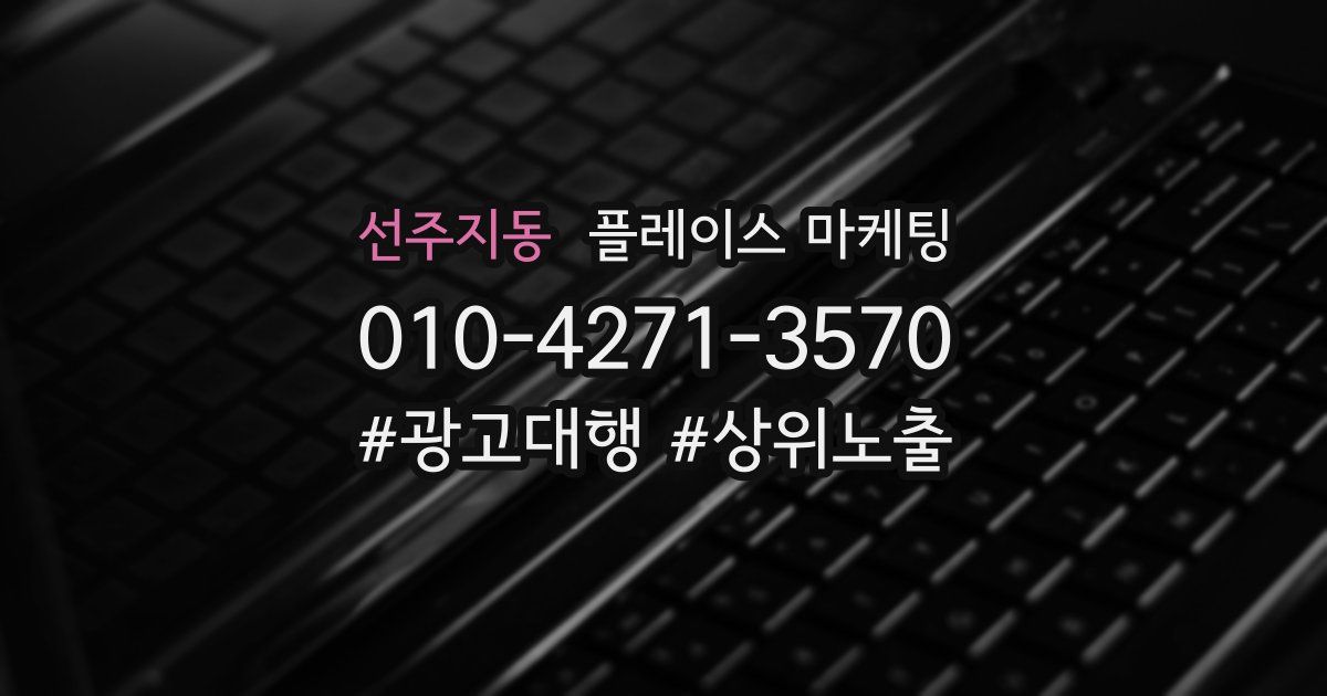 선주지동 플레이스 마케팅