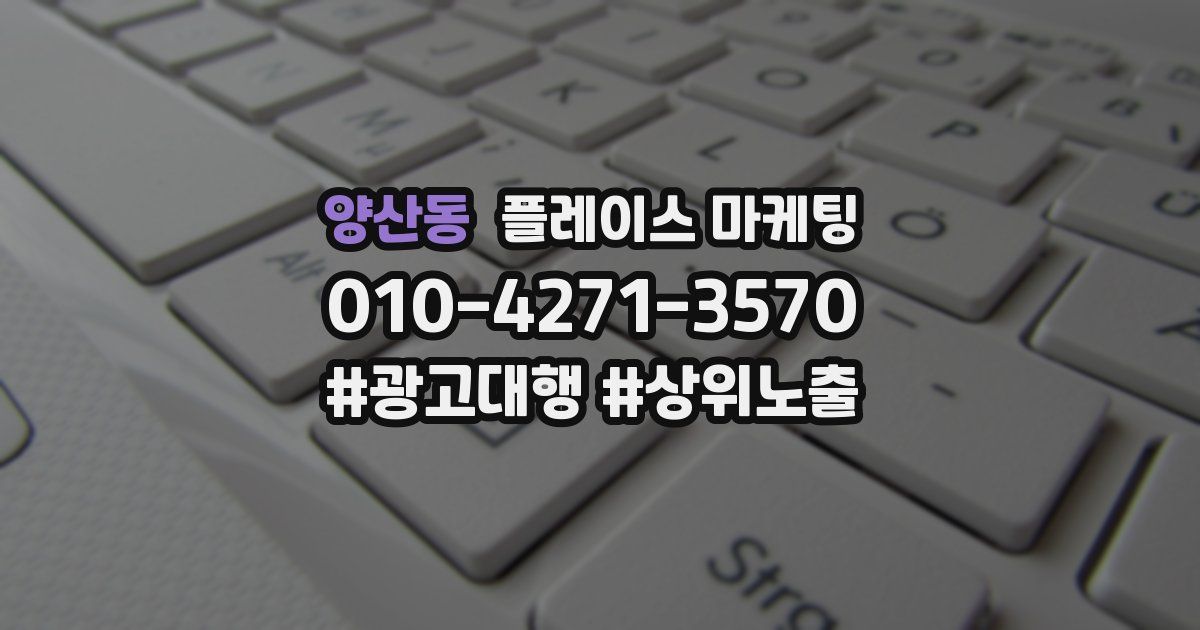양산동 플레이스 마케팅