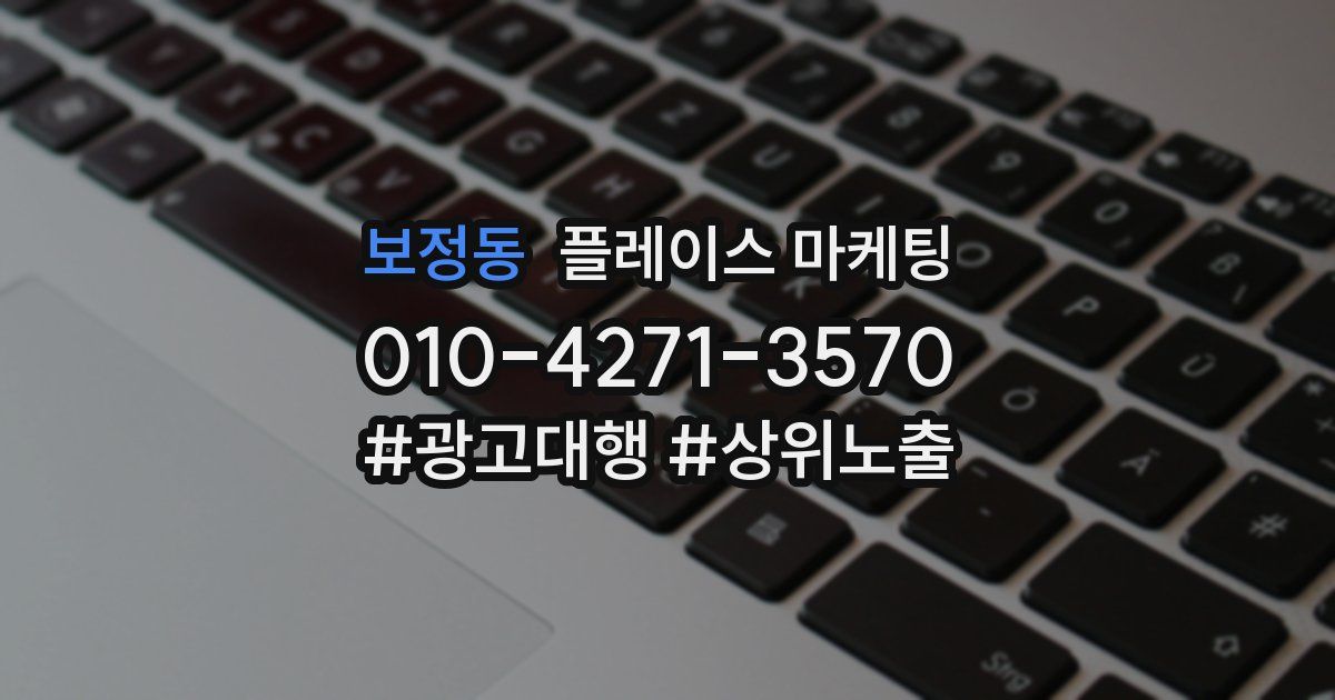 보정동 플레이스 마케팅