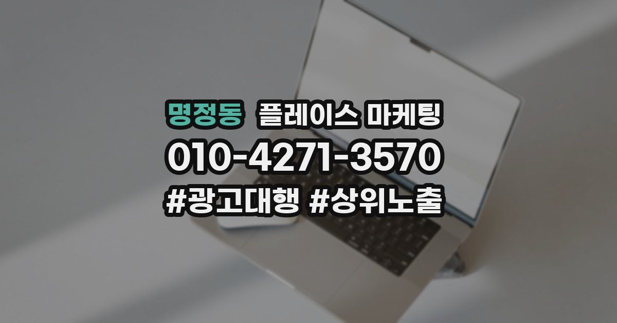 명정동 플레이스 마케팅