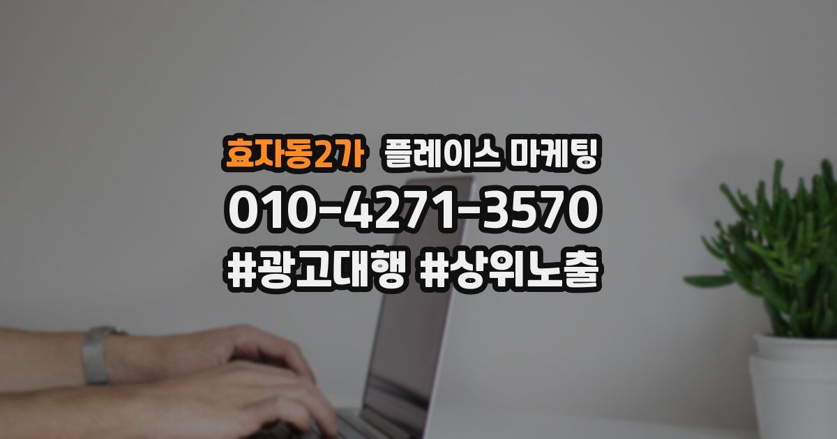 효자동2가 플레이스 마케팅