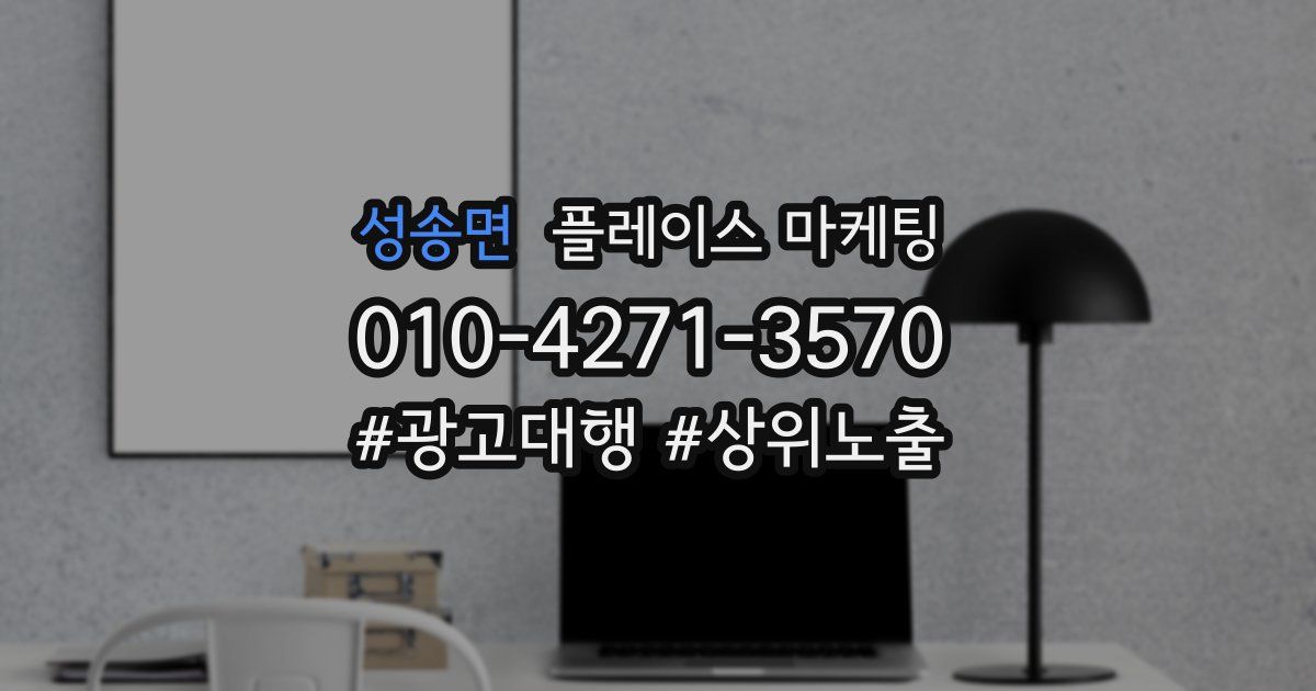 성송면 플레이스 마케팅
