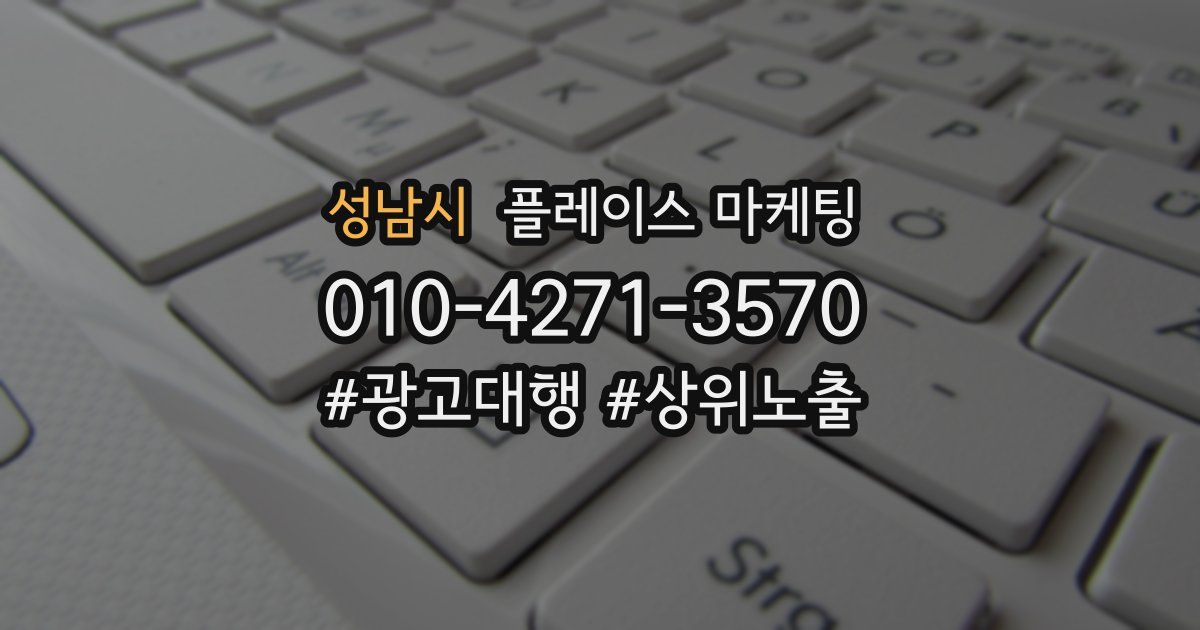 성남시 플레이스 마케팅