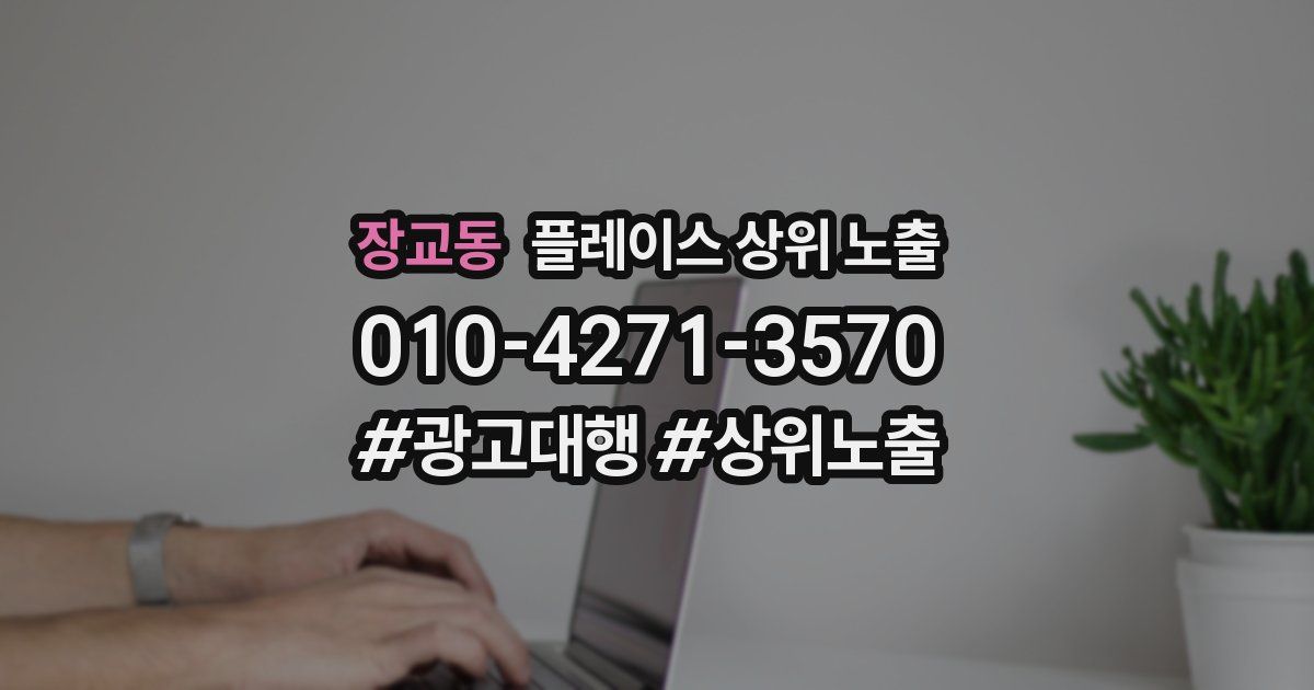 장교동 플레이스 상위 노출