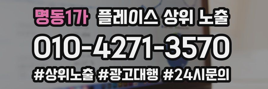 명동1가 플레이스 상위 노출