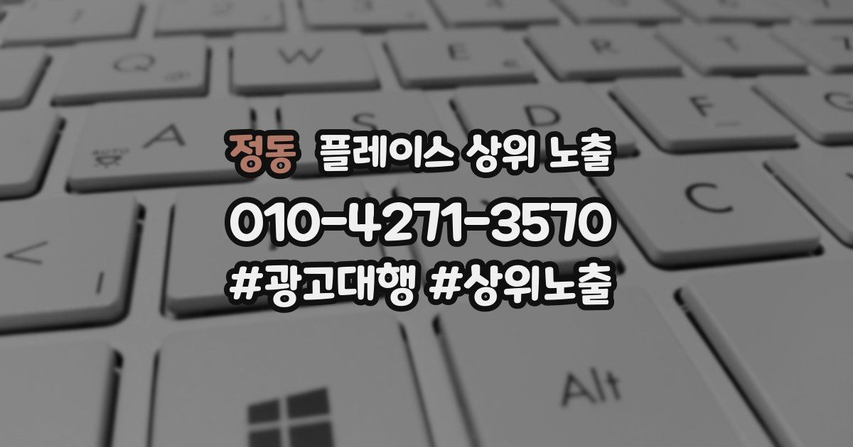 정동 플레이스 상위 노출