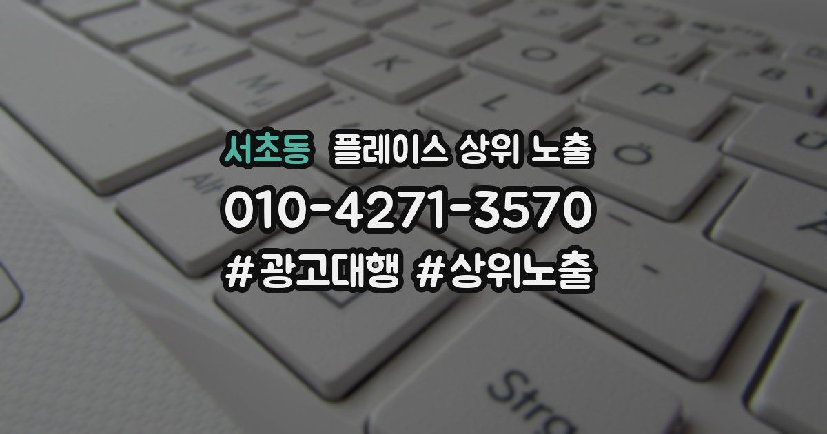 서초동 플레이스 상위 노출