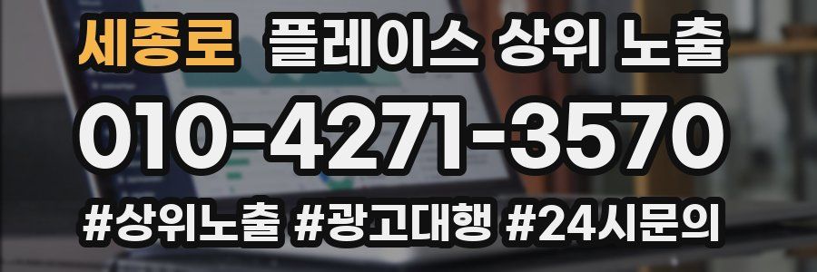 세종로 플레이스 상위 노출