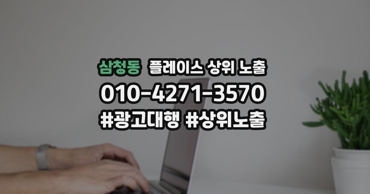 삼청동 플레이스 상위 노출