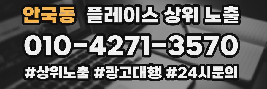 안국동 플레이스 상위 노출