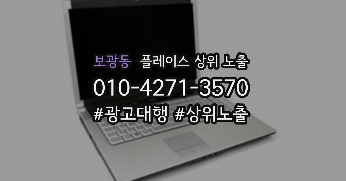 보광동 플레이스 상위 노출