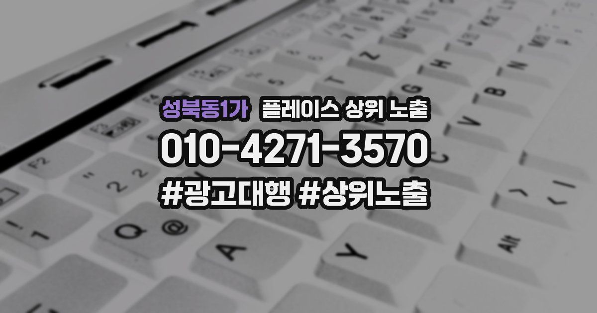 성북동1가 플레이스 상위 노출