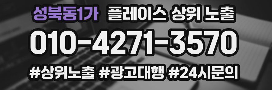 성북동1가 플레이스 상위 노출