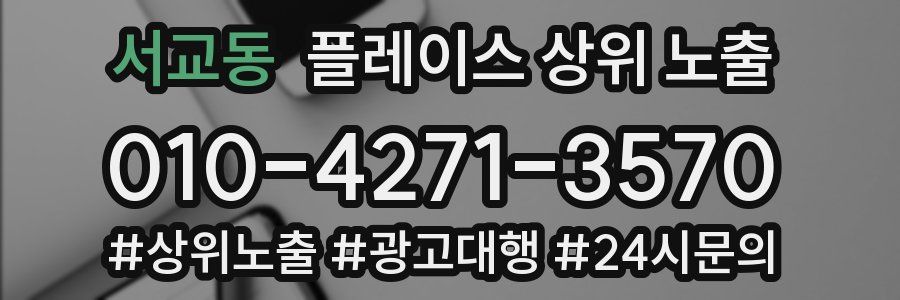 서교동 플레이스 상위 노출