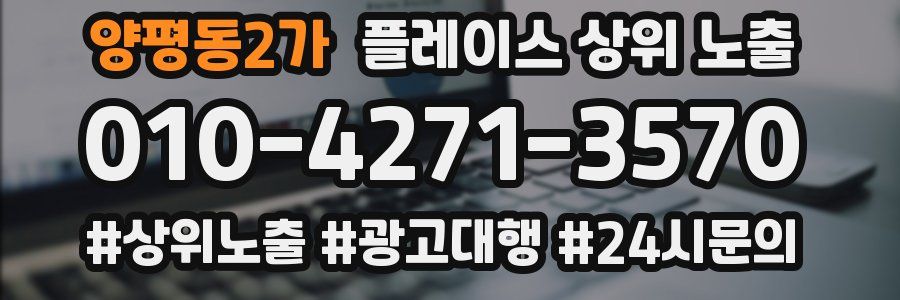 양평동2가 플레이스 상위 노출