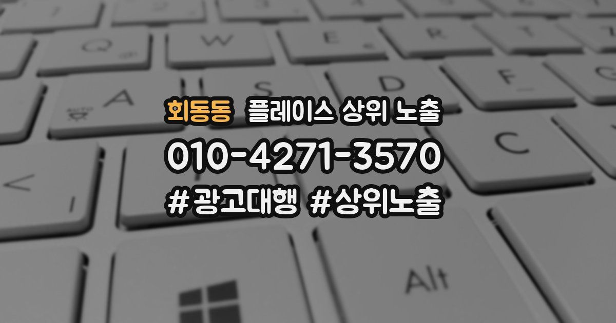 회동동 플레이스 상위 노출