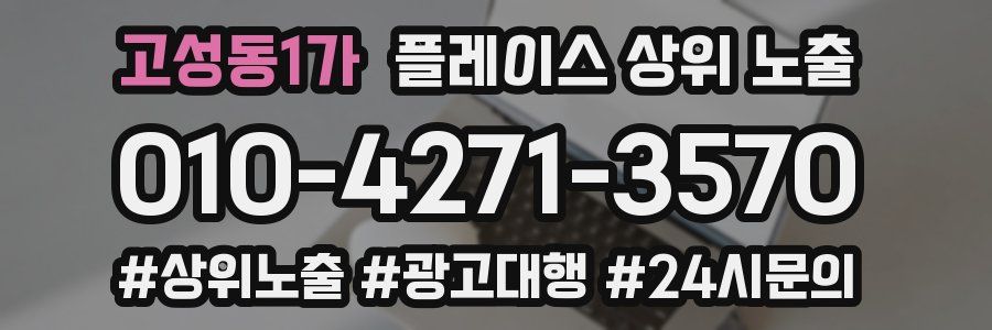 고성동1가 플레이스 상위 노출