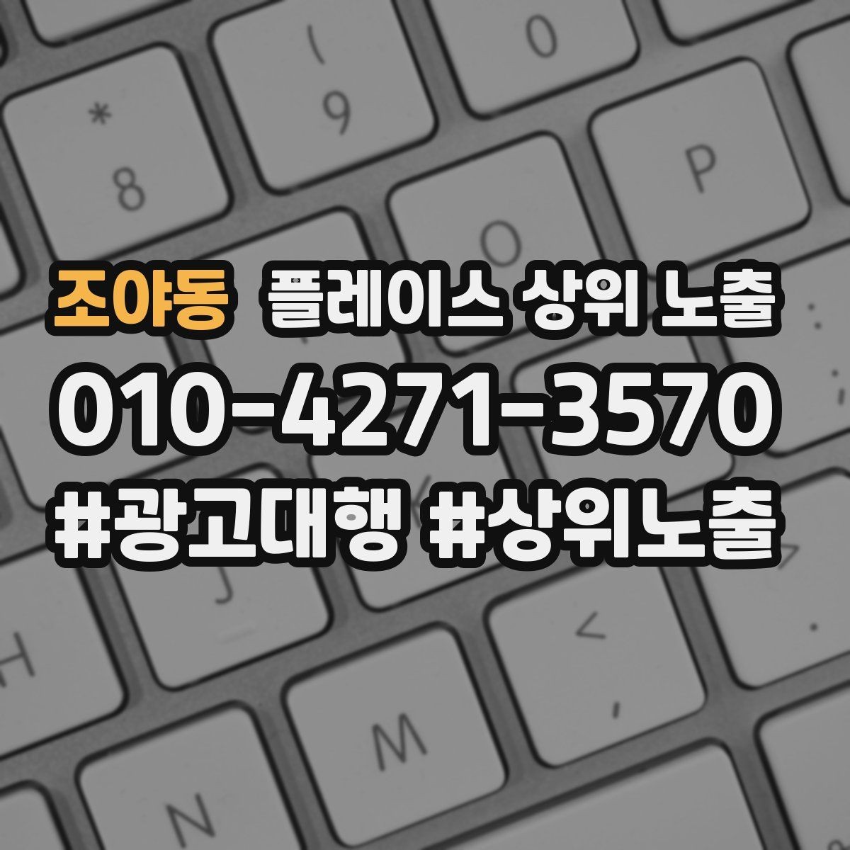 조야동 플레이스 상위 노출 지역 키워드 선택이 어려울 때 기준