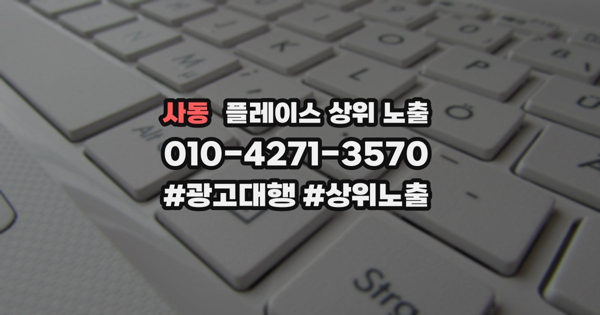 사동 플레이스 상위 노출