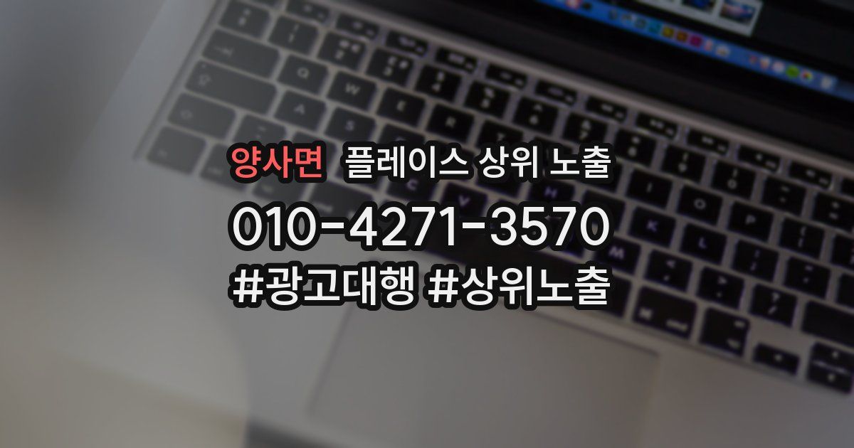 양사면 플레이스 상위 노출