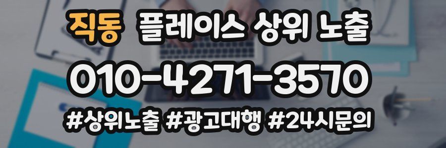 직동 플레이스 상위 노출