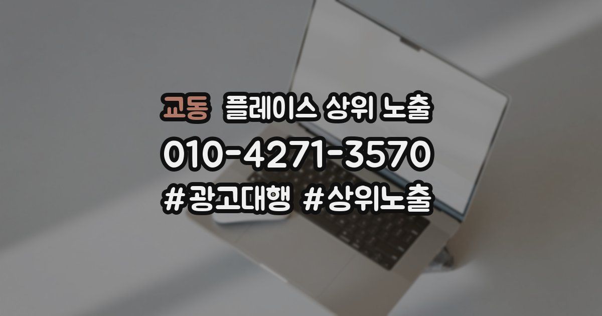 교동 플레이스 상위 노출