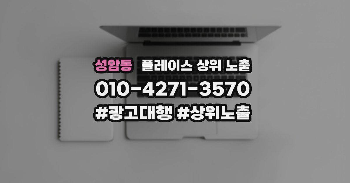 성암동 플레이스 상위 노출
