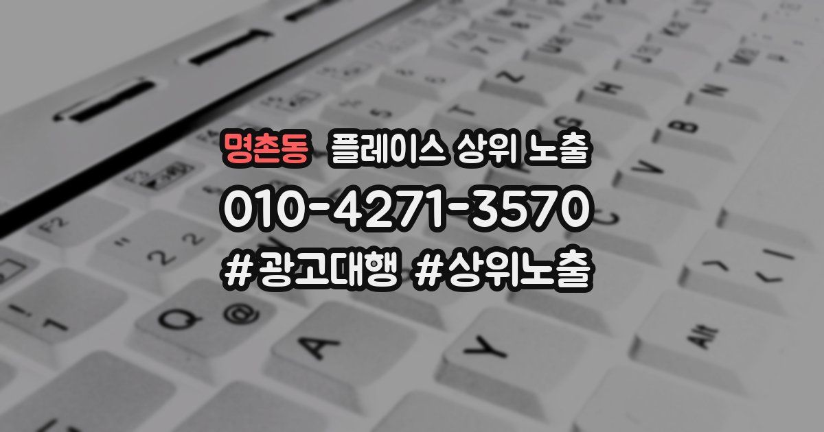 명촌동 플레이스 상위 노출