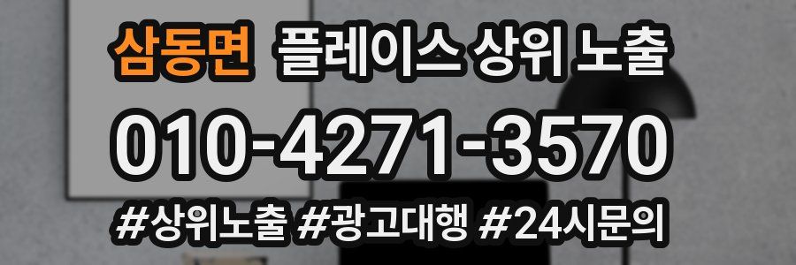 삼동면 플레이스 상위 노출