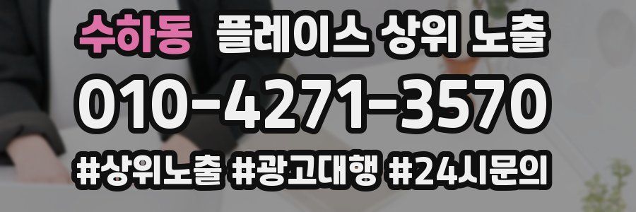 수하동 플레이스 상위 노출