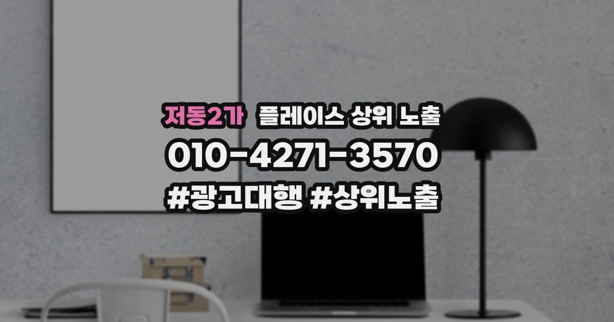저동2가 플레이스 상위 노출